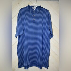 Peter Millar Navy and light Gray Striped Polo Shirt